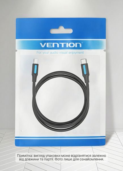 Кабель Vention 0.5 м USB-C на Mini USB передача данных 480 Мбит/с ток 2 А для камер и дисков усиленные разъемы Черный COWBD фото