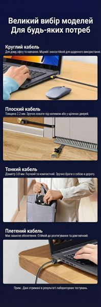 Мережевий кабель UGREEN 3 м Cat 7 RJ45 10 Гбіт/с екранований мідний круглий Чорний 11270 фото