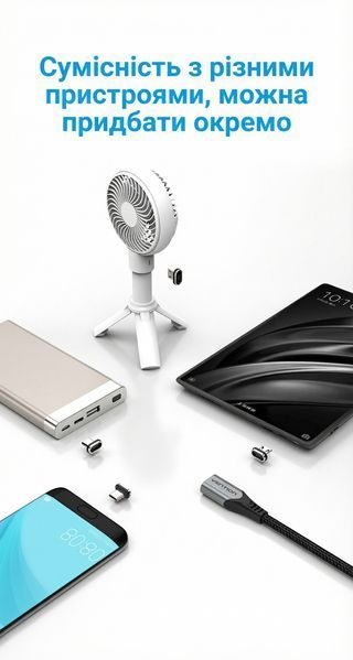 Магнітний конектор Vention Micro-B 2 А 480 Мбіт/с передача даних захист від пилу Сріблястий KBVB0 фото