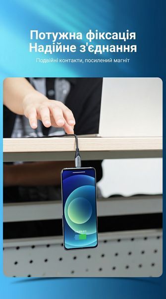 Магнітний конектор Vention Micro-B 2 А 480 Мбіт/с передача даних захист від пилу Сріблястий KBVB0 фото
