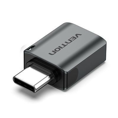 Адаптер Vention USB-C на USB 3.0 поддержка OTG 5 Гбит/с 3А алюминиевый корпус с ремешком Серый CDQH0 фото