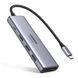 Хаб USB-C UGREEN 15 см 6-в-1 HDMI 4K 60Hz PD 100W 2xUSB 3.0 кардридер SD TF алюминиевый Темно-серый 60384 фото 1