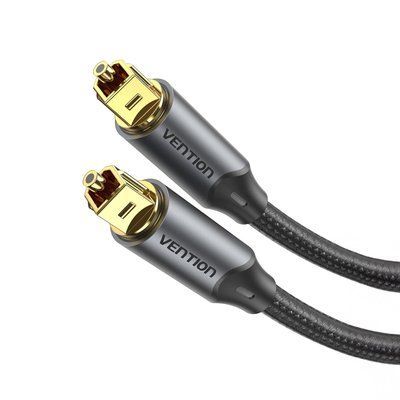 Кабель оптичний аудіо Vention 10 м Toslink на Toslink підтримка 5.1 нейлонове обплетення алюмінієвий корпус позолочені контакти Чорний BAVBL фото