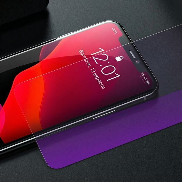 Захисне скло Baseus для iPhone X/XS/11 Pro 5.8" комплект 2 шт повноекранне із захистом від синього світла Anti-Blue Light та олеофобним покриттям Прозорий SGAPIPH58-LS02 фото