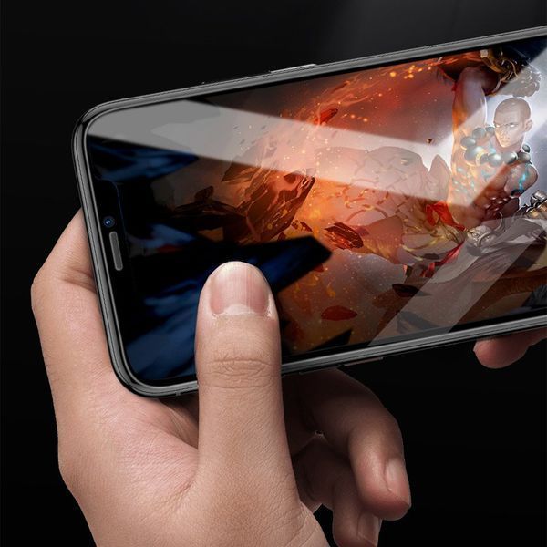Захисне скло Baseus для iPhone X/XS/11 Pro 5.8" комплект 2 шт повноекранне із захистом від синього світла Anti-Blue Light та олеофобним покриттям Прозорий SGAPIPH58-LS02 фото