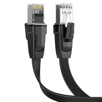 Кабель мережевий плоский Ugreen NW134 RJ45 Cat 8 40 Гбіт/с 3 м Чорний (10982) 10982 фото