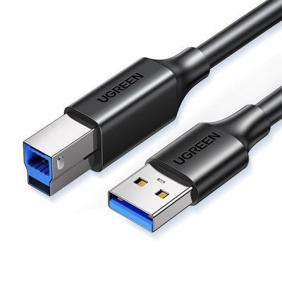 Кабель USB Ugreen 2 м USB 3.0 Type-A на Type-B 5 Гбіт/с 2 А для принтера та HDD екранований Чорний 10372 фото