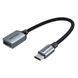 Кабель OTG Vention 0.15м USB-C на USB-A 2.0 480 Мбіт/с нейлонове обплетення алюмінієвий корпус Сірий CCWHB фото 1