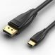 Кабель-переходник Vention 2м USB-C на DisplayPort 8K 60Гц 4K 144Гц позолоченные контакты Черный CGYBH фото 1