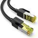 Мережевий кабель UGREEN 3 м Cat 7 RJ45 10 Гбіт/с 600 МГц екранований нейлонове обплетення Чорний 80424 фото 1
