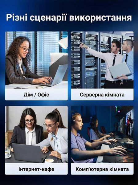 Мережевий кабель Ugreen 1 м Cat 8 S/FTP 40 Гбіт/с 2000 МГц RJ45 нейлонове обплетення Чорний 80429 фото
