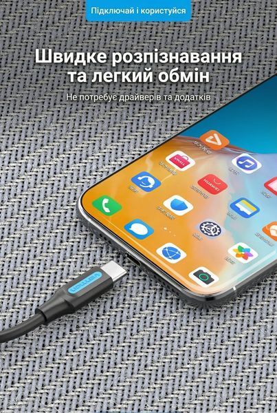 Кабель-переходник OTG Vention 0.15м USB-C на USB 3.0 5 Гбит/с 2А для подключения флешки и периферии Черный CCVBB фото
