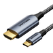 Кабель Vention 1м USB-C на HDMI 4K 60Hz UHD поддержка HDCP 2.2 позолоченные коннекторы хлопковая оплетка Серый CRHHF фото 1