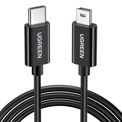 Кабель Ugreen 1 м USB-C на Mini USB передача данных 480 Мбит/с зарядка 2 А для камер GPS и дисков Черный 50445 фото