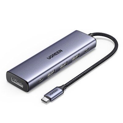 USB-хаб 6-в-1 Ugreen CM511 USB-C на DisplayPort 4K 60 Гц PD 100 Вт Серый (75642) 75642 фото