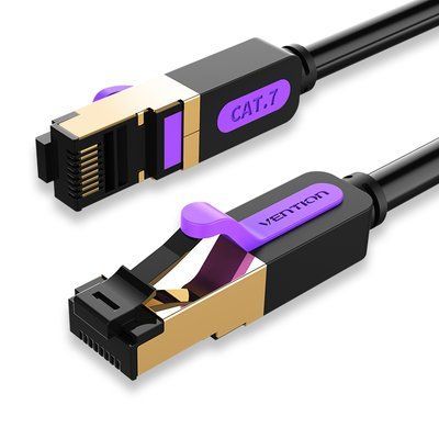 Ethernet-кабель Vention 1.5m Cat7 SFTP 10 Гбит/с 600 МГц RJ45 позолоченные контакты Черный ICDBG фото