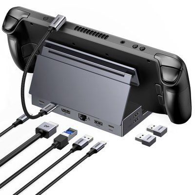 Док-станция для консолей Ugreen CM800 9-в-1 USB-C на DP 4K 120 Гц PD 100 Вт Серый (55733) 55733 фото