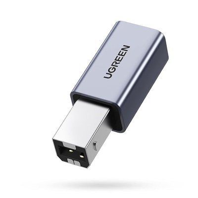 Адаптер Ugreen USB-C на USB-B 2.0 для принтера и сканера передача данных 480 Мбит/с алюминиевый корпус Серый 20120 фото