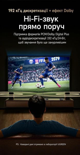 Активный сплиттер HDMI Ugreen AP502 1 вход 2 выхода HDMI 2.0 4K 60 Гц EDID переключатель алюминиевый корпус Серый (55493) 55493 фото