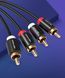Кабель аудіо 2RCA на 2RCA Vention 1 м позолочені контакти Hi-Fi звучання емальована мідь алюмінієвий корпус Чорний VAB-R06-B100 фото 12