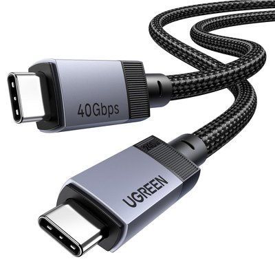 Кабель Ugreen L705 1 м USB-C на USB-C USB4 Gen 3 240 Вт 40 Гбит/с 8K 60 Гц Космический серый (65175) 65175 фото