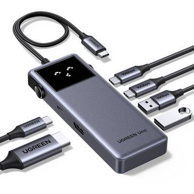 USB-хаб Ugreen Uno CM888 USB-C 6-в-1 HDMI 4K 60 Гц PD 100 Вт Серый (75177) 75177 фото