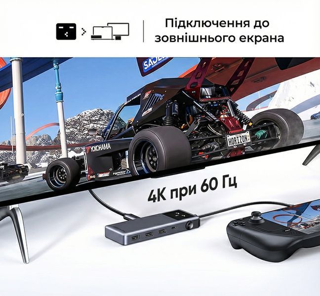 USB-хаб Ugreen Uno CM888 USB-C 6-в-1 HDMI 4K 60 Гц PD 100 Вт Серый (75177) 75177 фото