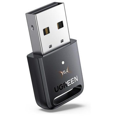 Адаптер Bluetooth Ugreen 5.4 USB для ПК и ноутбука Windows 11/10/8.1 радиус действия 20 м одновременное подключение 5 устройств Черный 35058 фото
