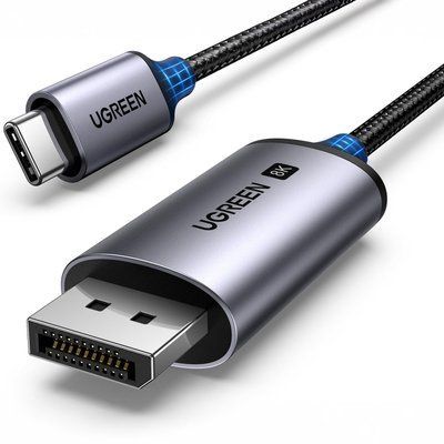 Кабель Ugreen 3м USB-C на DisplayPort 1.4 8K 60Гц 4K 240Гц 32.4 Гбіт/с підтримка HDR VRR сумісність Thunderbolt 3/4 нейлонове обплетення Чорний 25839 фото