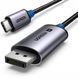 Кабель Ugreen 3м USB-C на DisplayPort 1.4 8K 60Гц 4K 240Гц 32.4 Гбіт/с підтримка HDR VRR сумісність Thunderbolt 3/4 нейлонове обплетення Чорний 25839 фото 1