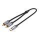 Аудіокабель Vention 1 м USB-C на 2 RCA Hi-Fi звучання позолочені контакти бавовняне обплетення Сірий BGUHF фото 1