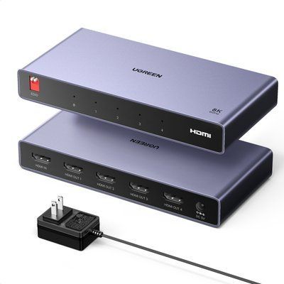 Активный разветвитель HDMI Ugreen CM713 1 вход 4 выхода HDMI 2.1 8K 60 Гц 4K 240 Гц с управлением EDID Черный (25858) 25858 фото