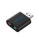 Зовнішня звукова карта Vention USB на 2x3.5 мм алюмінієвий корпус чіп шумозаглушення роз'єми для навушників та мікрофона Чорний VAB-S17-B фото 1