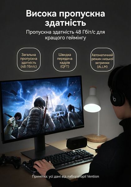 Кабель HDMI на HDMI Vention 3м версия 2.1 Ultra High Speed 8K 60Hz 48 Гбит/с поддержка eARC HDR VRR хлопковая оплетка Синий ALGLI фото