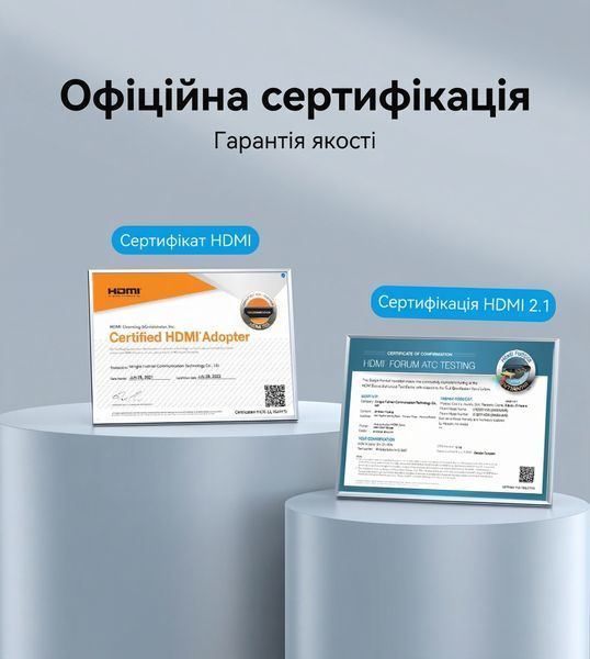 Кабель HDMI на HDMI Vention 3м версия 2.1 Ultra High Speed 8K 60Hz 48 Гбит/с поддержка eARC HDR VRR хлопковая оплетка Синий ALGLI фото