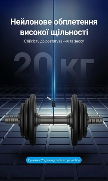 Магнітний кабель 2-в-1 Vention 0.5 м USB-A на Micro USB / USB-C 5 А швидка зарядка нейлонове обплетення передача даних Сірий CQNHD фото