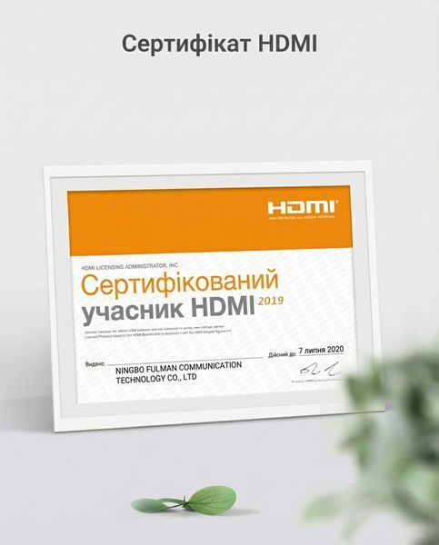 Адаптер Vention DisplayPort штекер на HDMI гніздо 1080P 60 Гц синхронізація аудіо та відео позолочені контакти Чорний HBKB0 фото