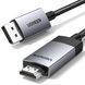 Кабель-переходник Ugreen 2 м DisplayPort на HDMI 4K 60Гц 2K 144Гц HDR алюминиевый корпус нейлоновая оплетка черный 15774 фото 1