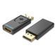 Адаптер Vention DisplayPort штекер на HDMI гніздо 1080P 60 Гц синхронізація аудіо та відео позолочені контакти Чорний HBKB0 фото 1
