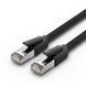 Патч-корд Vention 1 м RJ45 Cat8 SFTP 40 Гбіт/с 2000 МГц бавовняне обплетення Чорний IKOBF фото 1