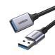 Кабель-удлинитель Ugreen 2 м USB 3.0 USB-A на USB-A 5 Гбит/с нейлоновая оплетка Черный 10497 фото 1