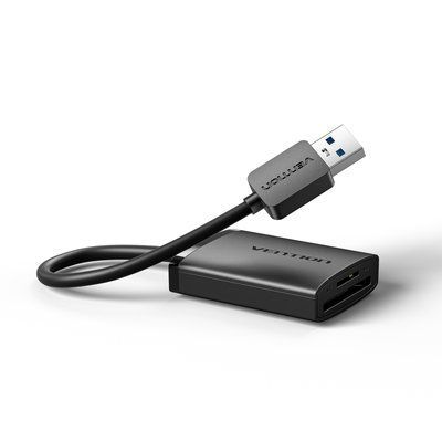 Картридер 2-в-1 Vention 0.15 м USB 3.0 SD и MicroSD до 2 ТБ Черный (CLPBB) CLPBB фото