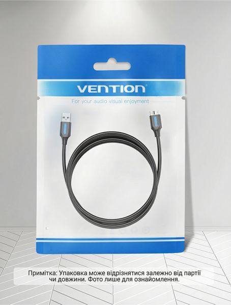 Кабель USB 3.0 Vention 1м USB-A на Micro-B для зовнішніх HDD передача даних 5 Гбіт/с 2 А Чорний COPBF фото
