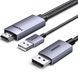 Кабель-переходник UGREEN 1.5 м HDMI на DisplayPort 4K 60Hz поддержка 144Hz с питанием USB нейлоновая оплетка Черный 25153 фото 1