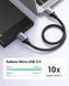 Кабель Ugreen 0.25 м USB-A на Micro USB 3.0 для зовнішніх жорстких дисків HDD SSD швидкість 5 Гбіт/с нейлонове обплетення чорний 20117 фото 8